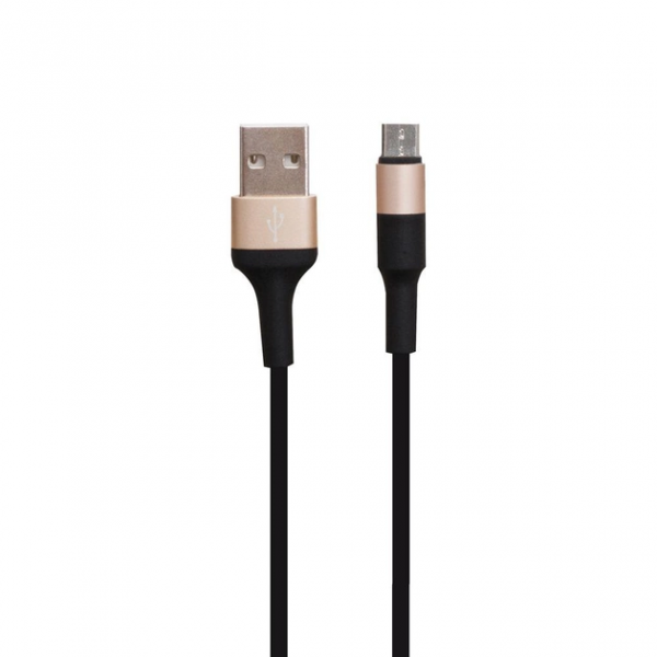 Кабель для зарядки Hoco X26 дата кабель, швидка зарядка, USB та Micro USB, 2.4A, Чорний.