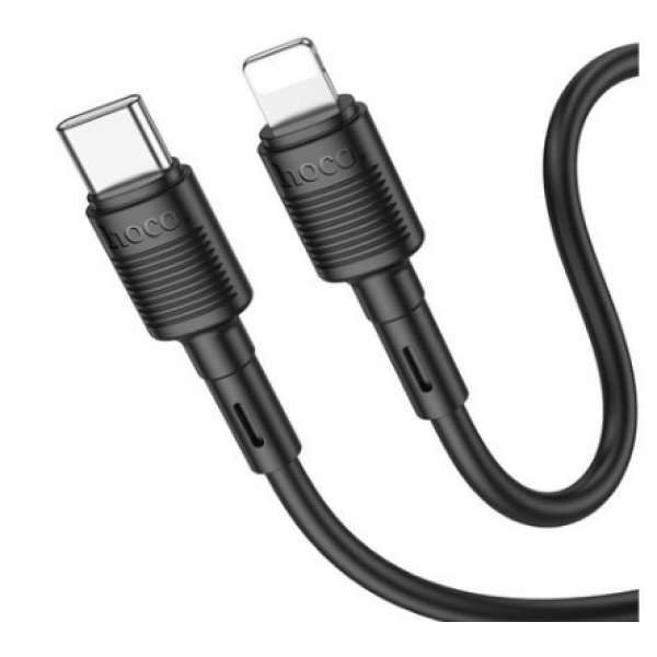 Кабель для зарядки Hoco X83 дата кабель, швидка зарядка, Type-C та Lightning, 20W, Чорний
